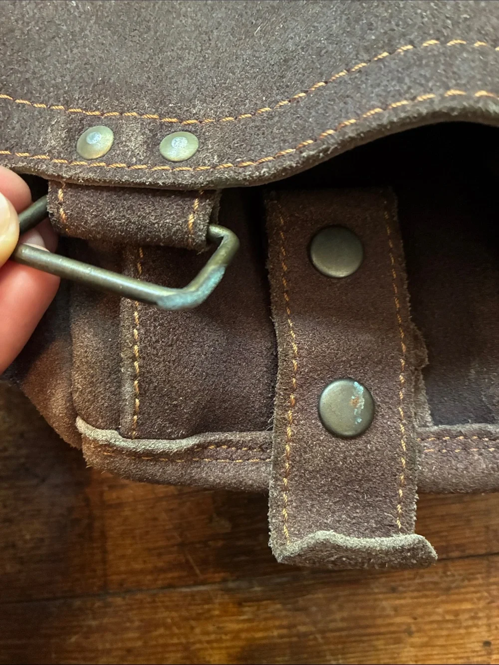 Leather Crossbody Messenger Bag - Brown